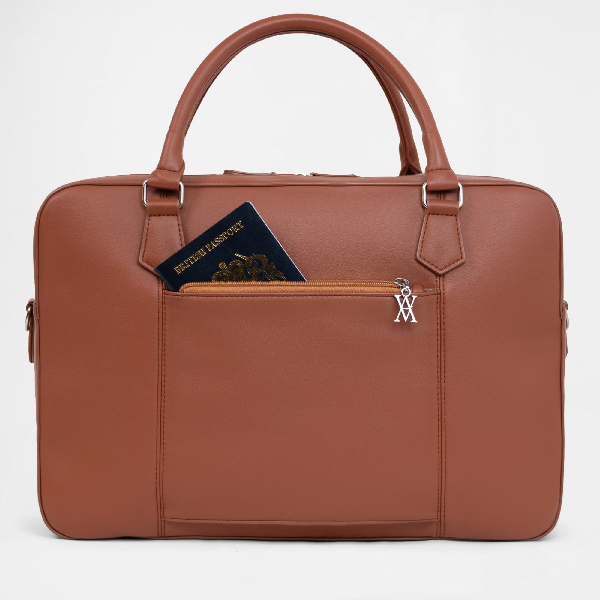 Berlin Double Laptop Bag - Tan