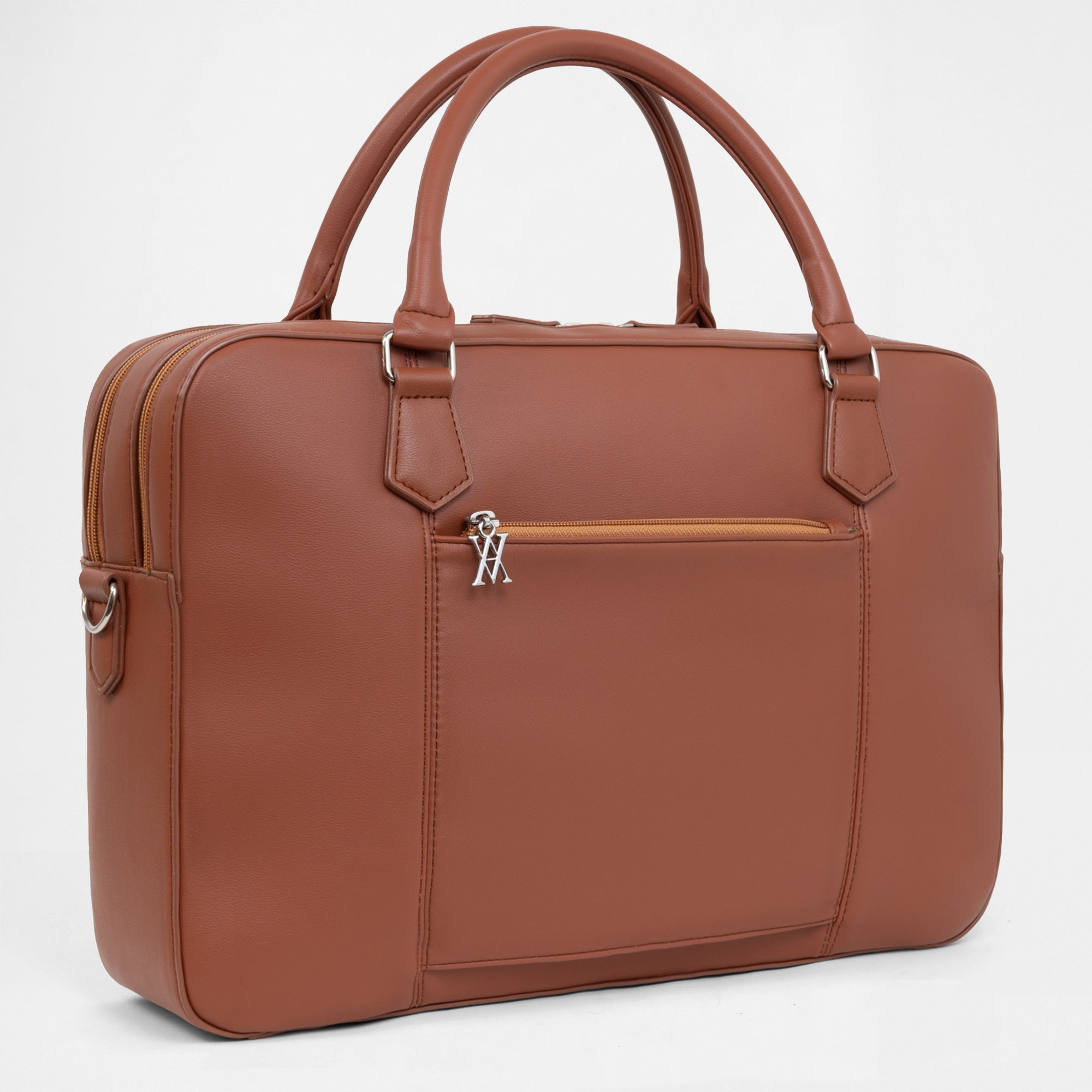 Berlin Double Laptop Bag - Tan