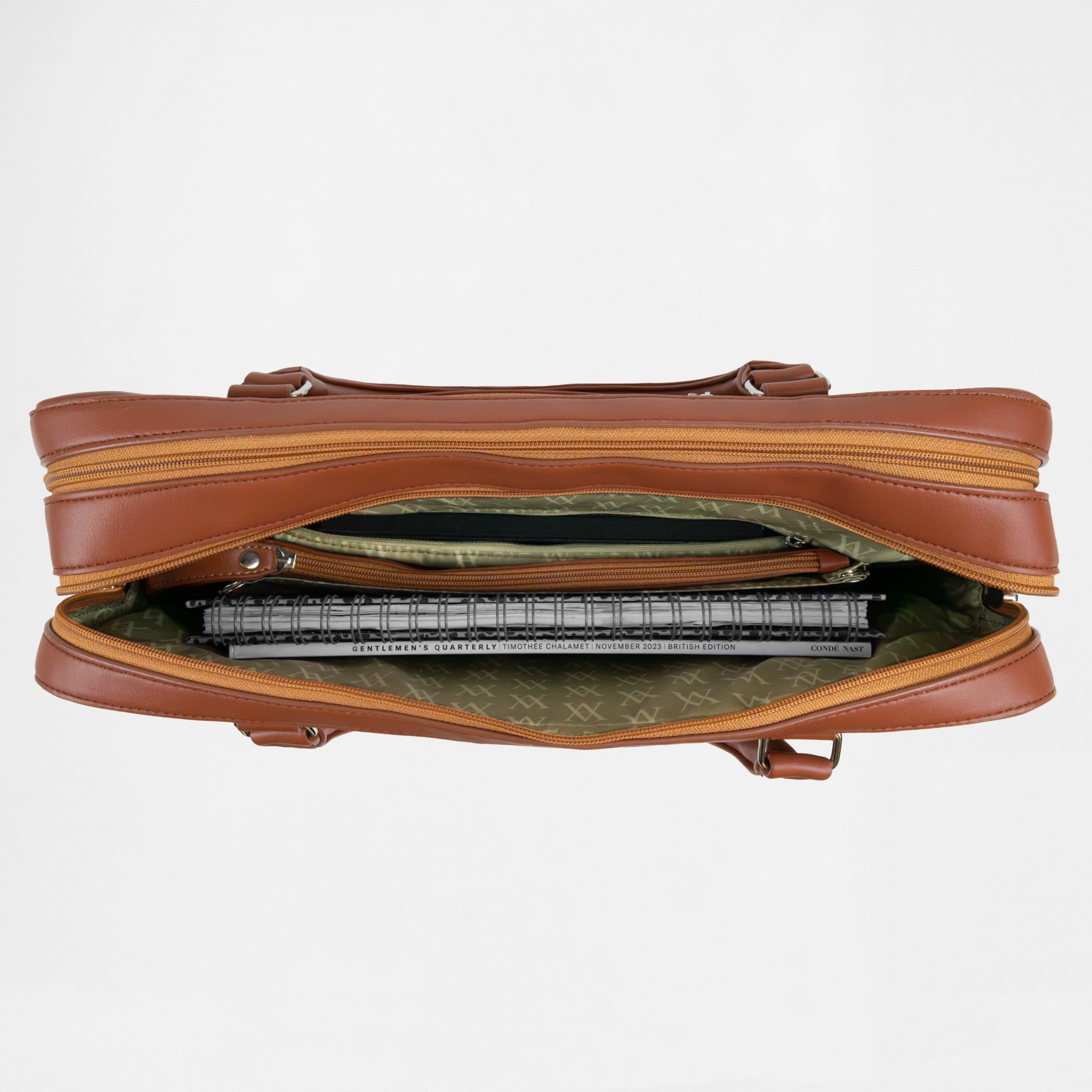 Berlin Double Laptop Bag - Tan