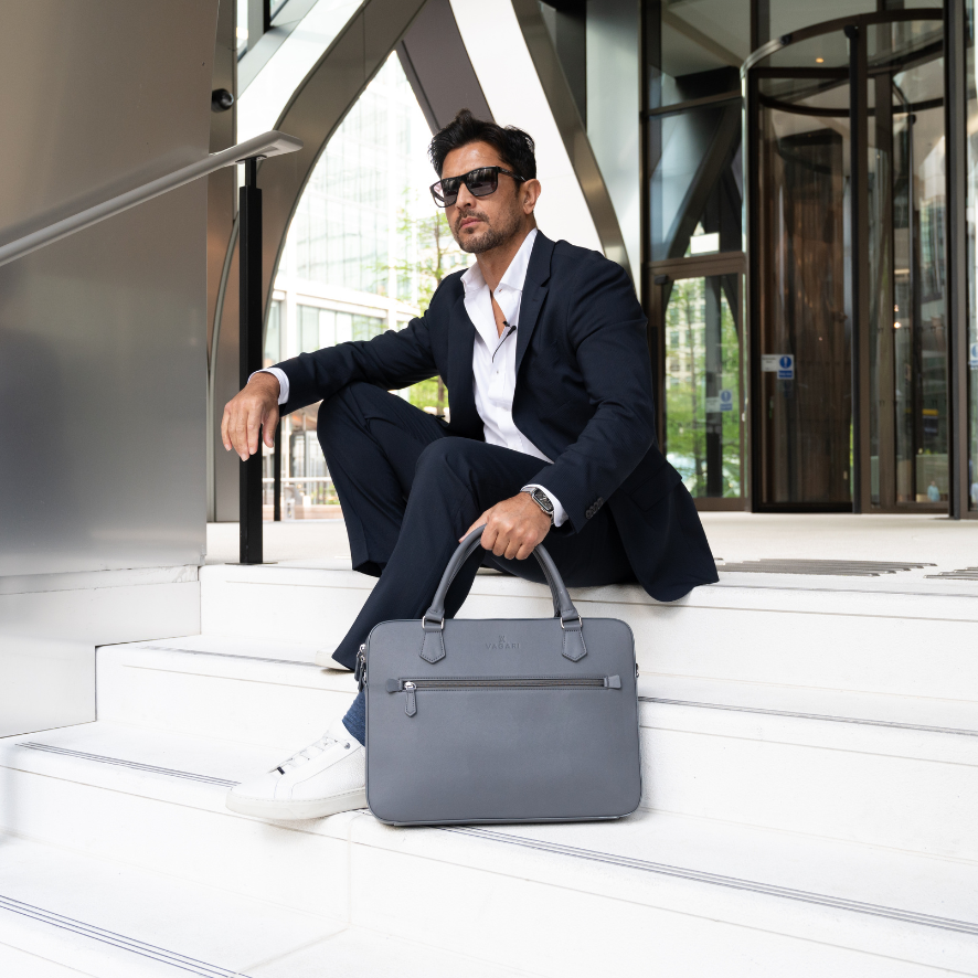 Berlin Double Laptop Bag - Graphite