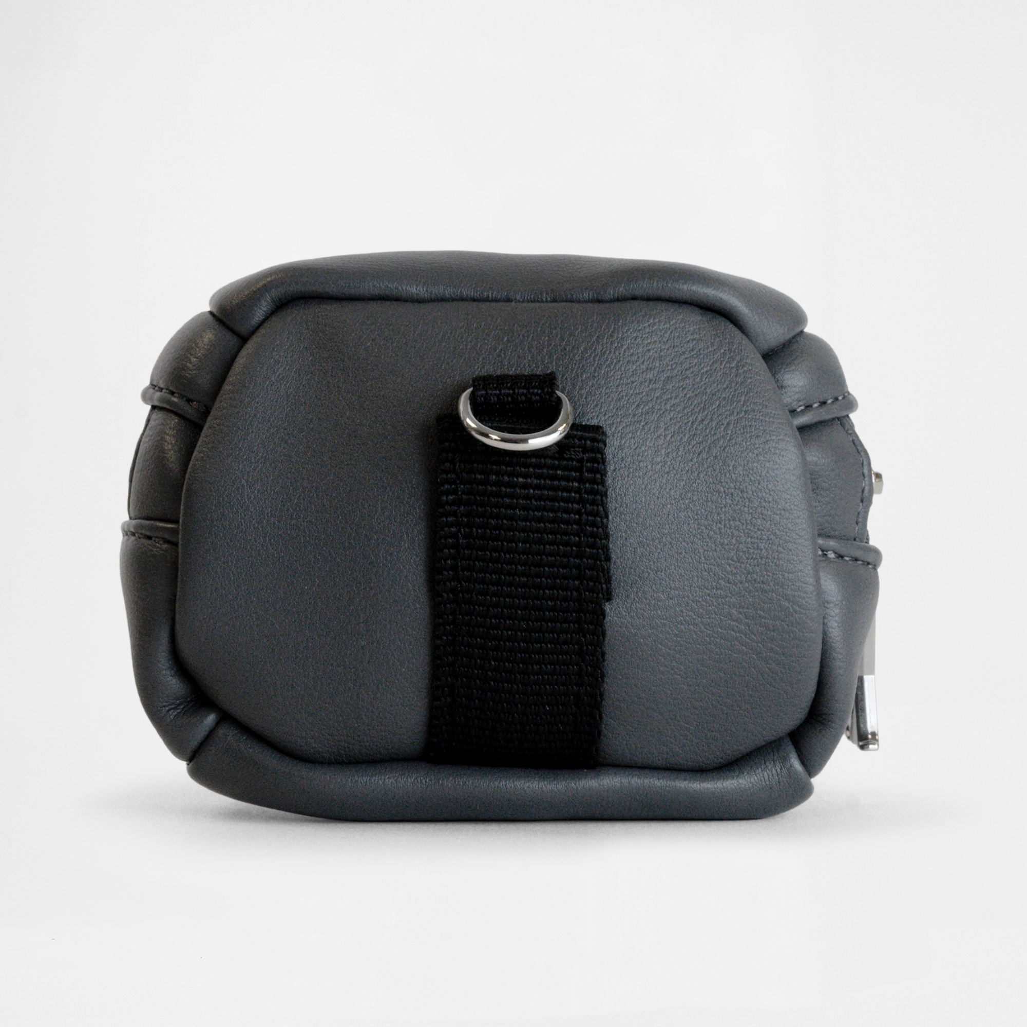 Back view of the Memphis Earbud Case in Graphite with clip detail