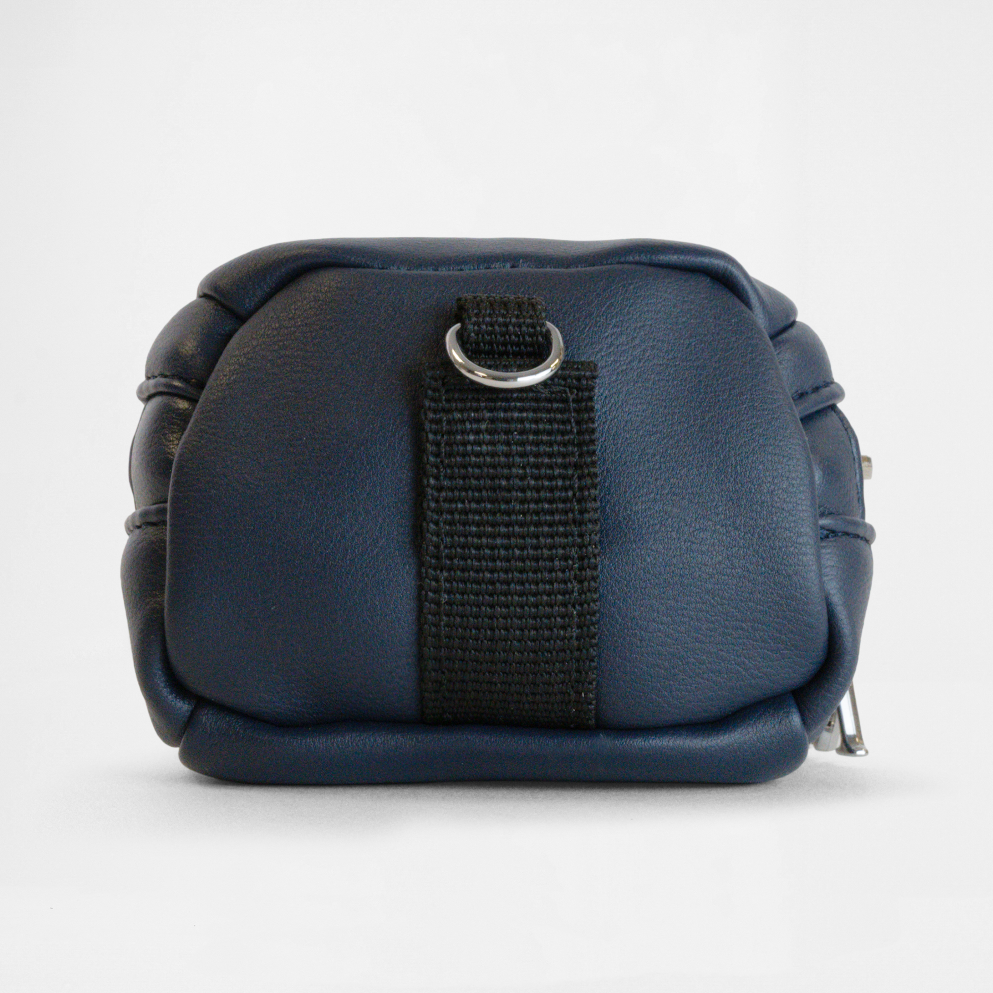 Back view of the Memphis Earbud Case in Navy with clip detail