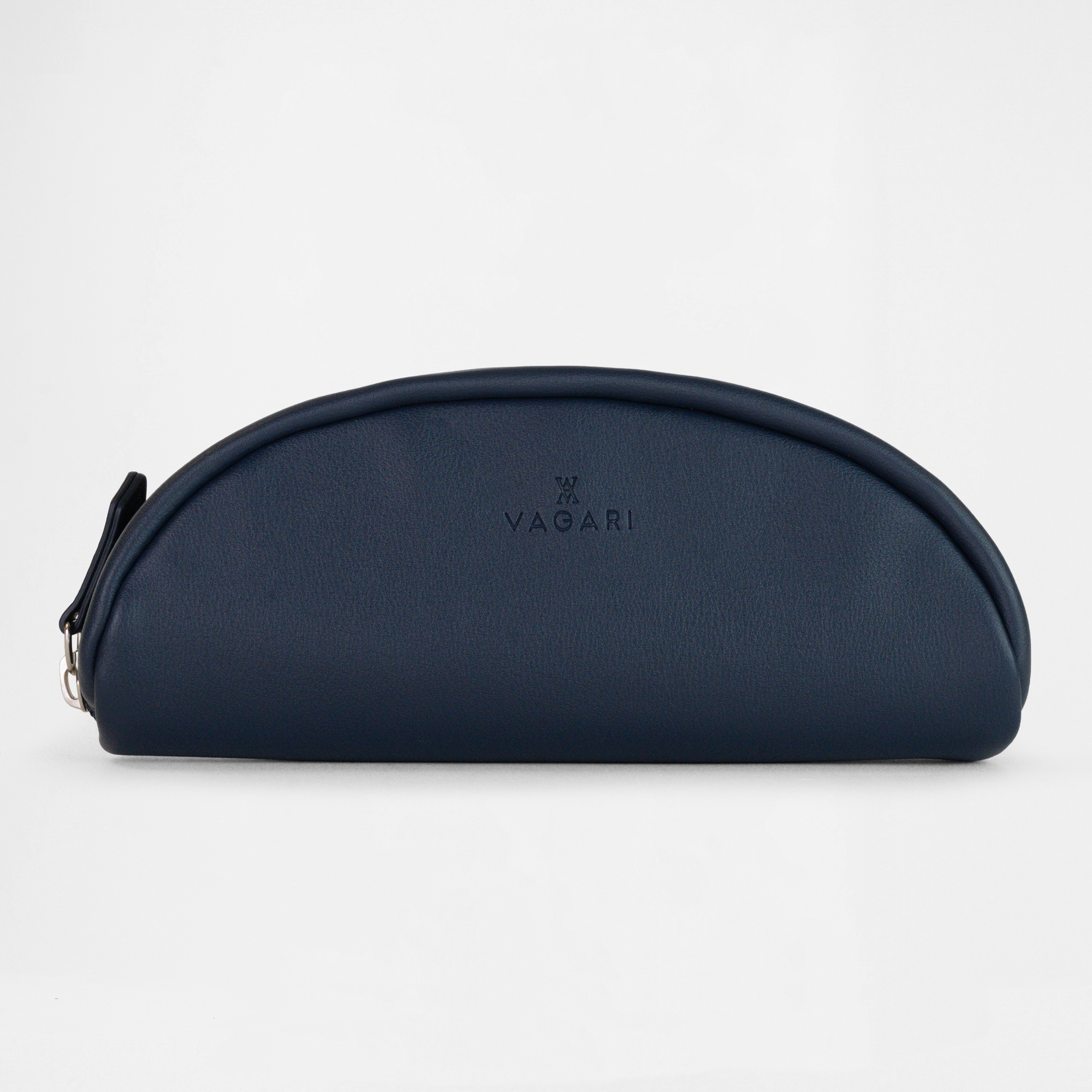 Front view of the Oslo Glasses Case in Navy by Vagari