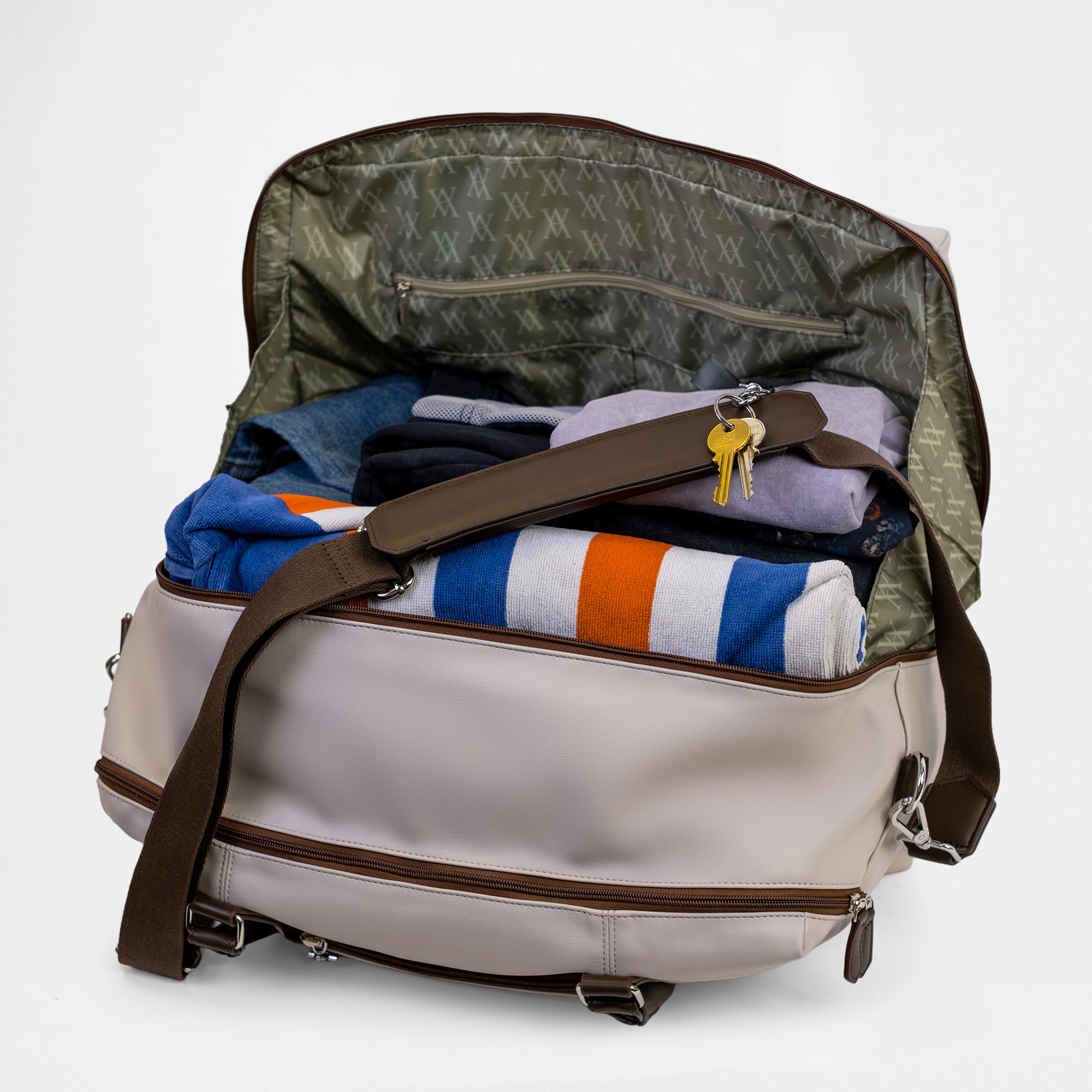 Vienna Travel Laptop Bag - Oyster / Chocolate
