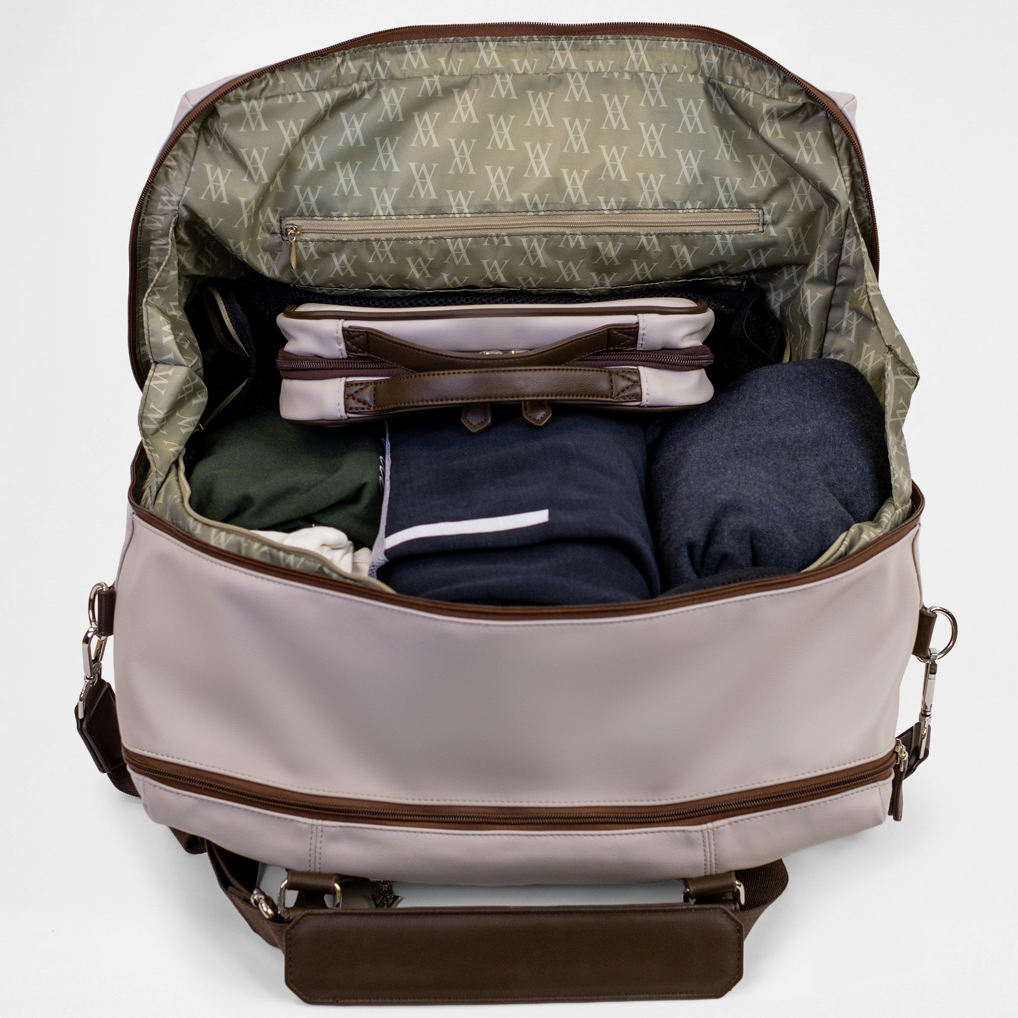 Vienna Travel Laptop Bag - Oyster / Chocolate