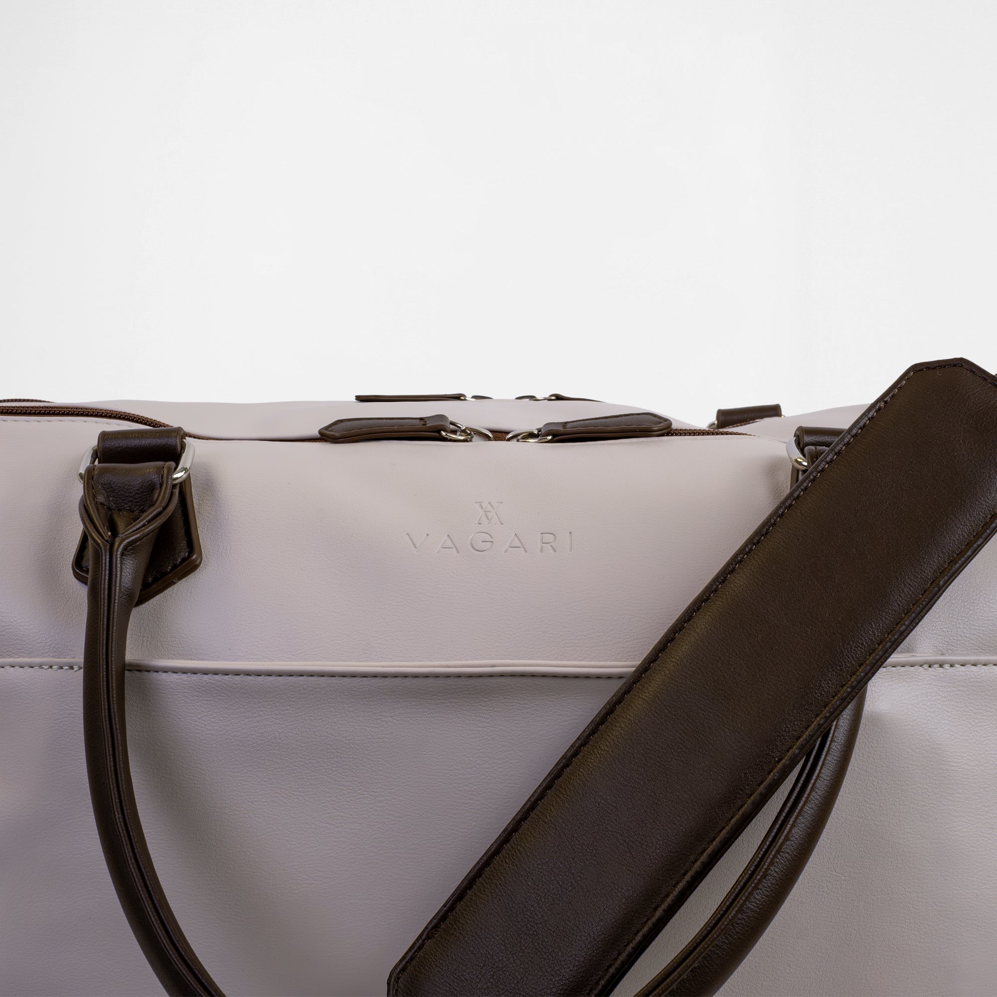 Vienna Travel Laptop Bag - Oyster / Chocolate