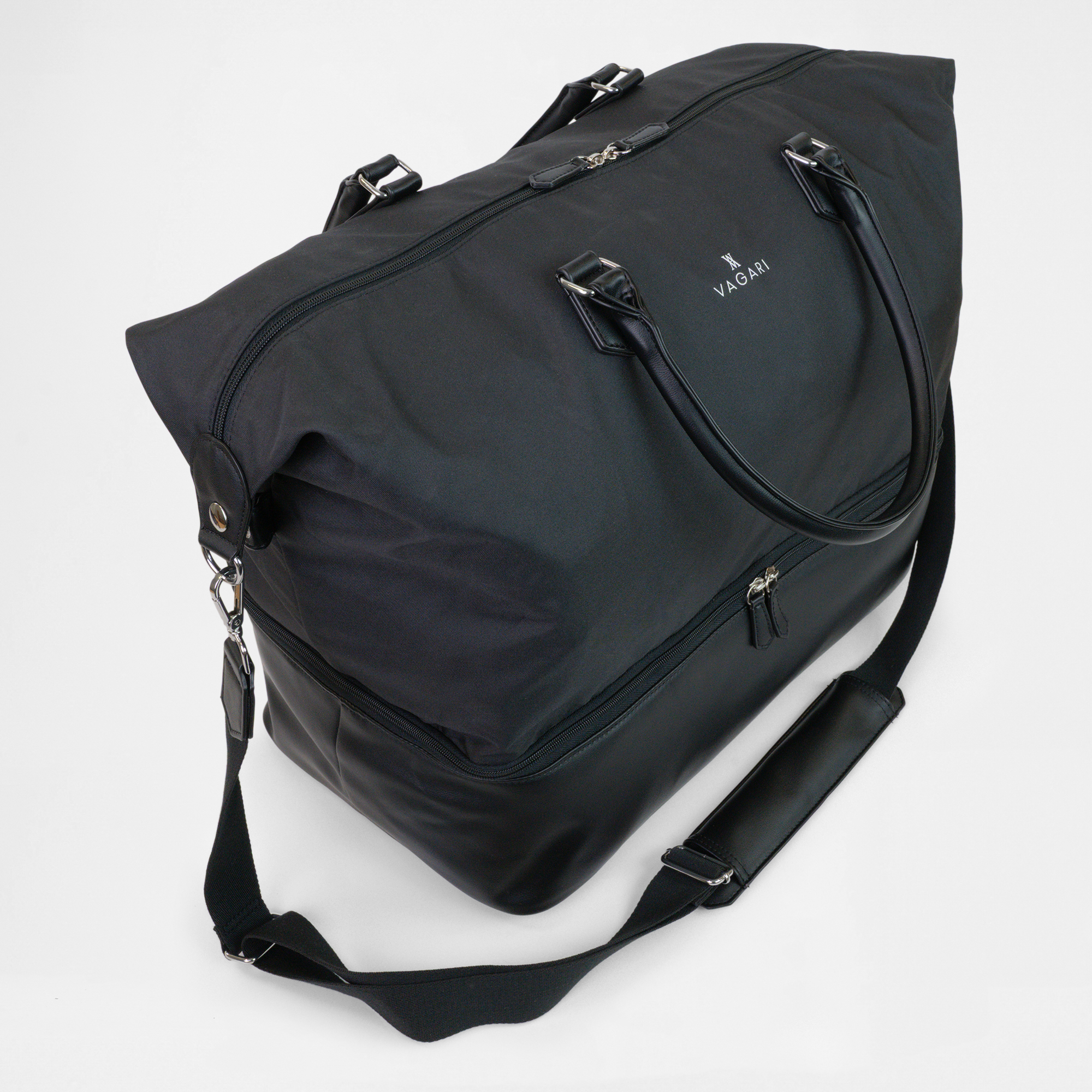 Athens Gym Bag in Black with detachable shoulder strap and carry handles