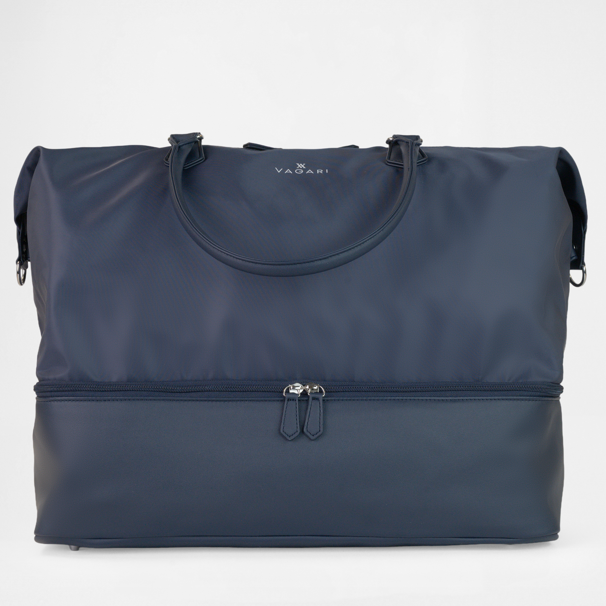 Front view of the Athens Gym Bag in Navy by Vagari