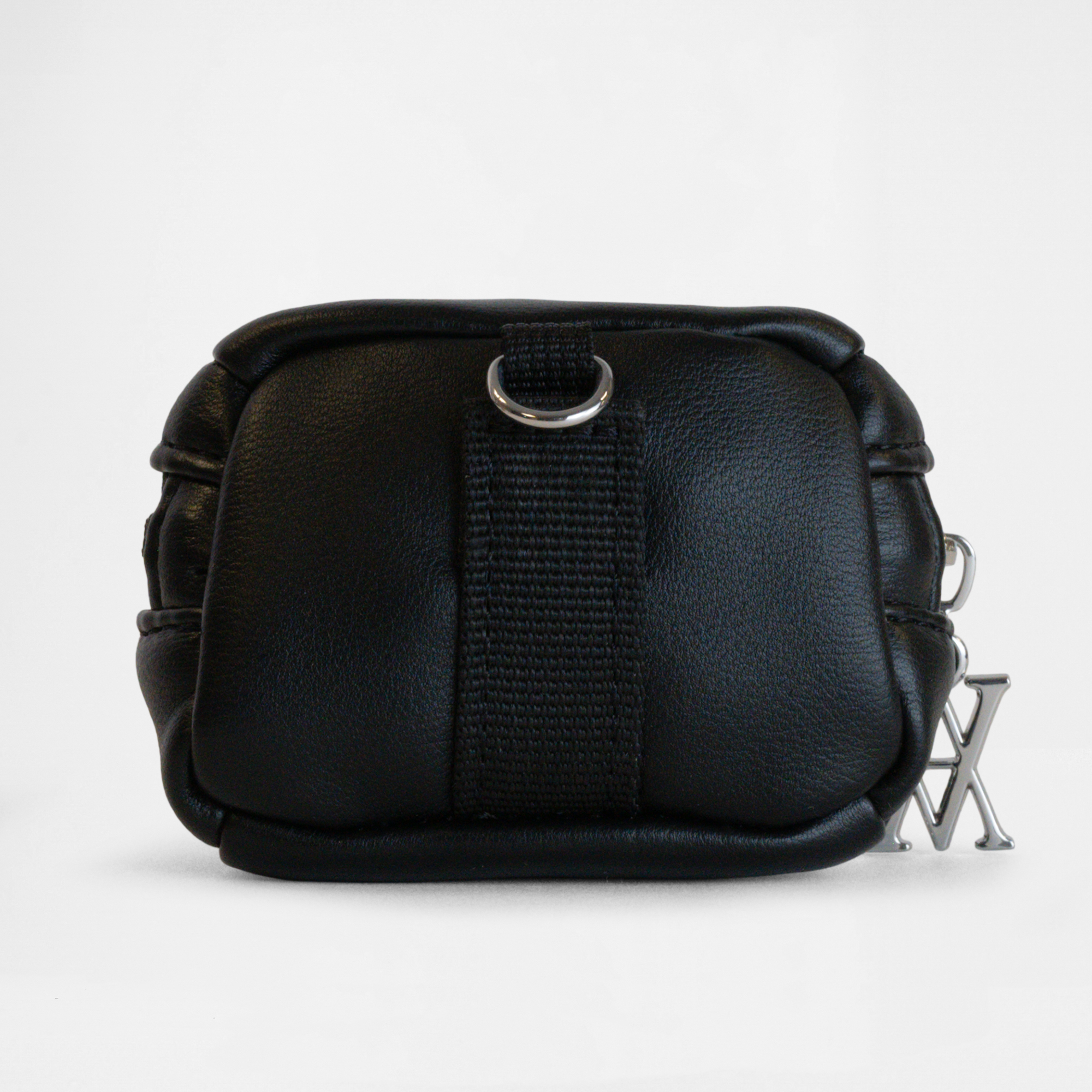 Back view of the Memphis Earbud Case in Black with clip detail