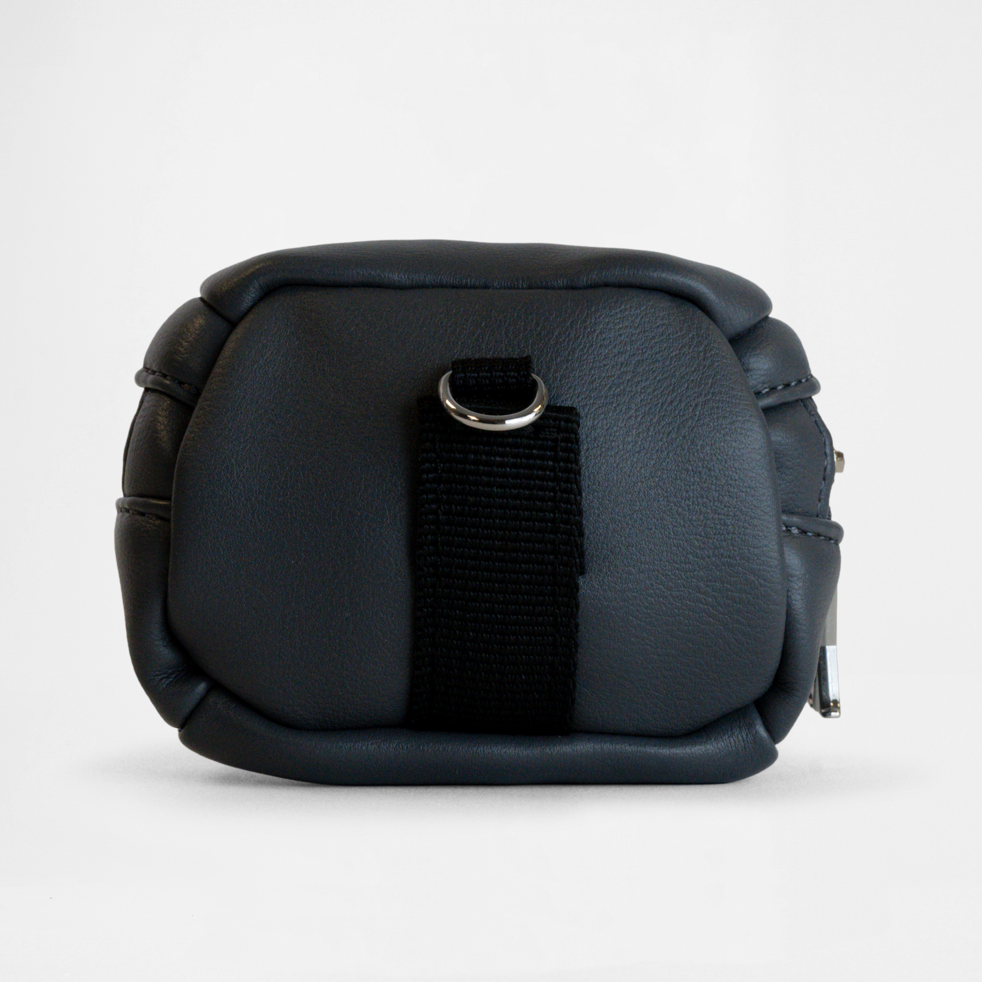Back view of the Memphis Earbud Case in Graphite with clip detail