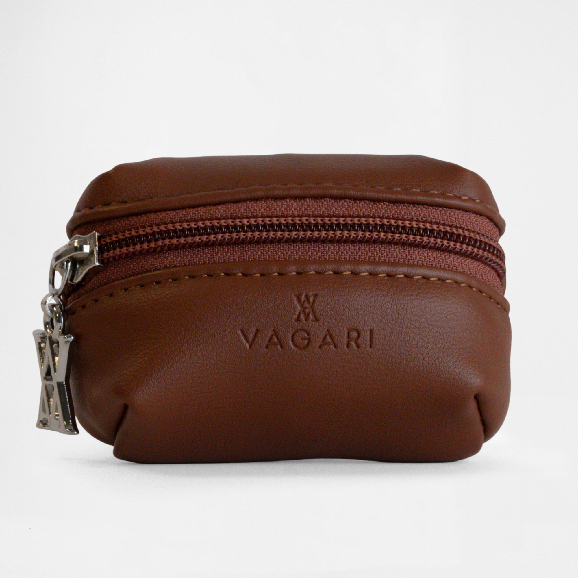 Front view of the Memphis Earbud Case in Tan by Vagari