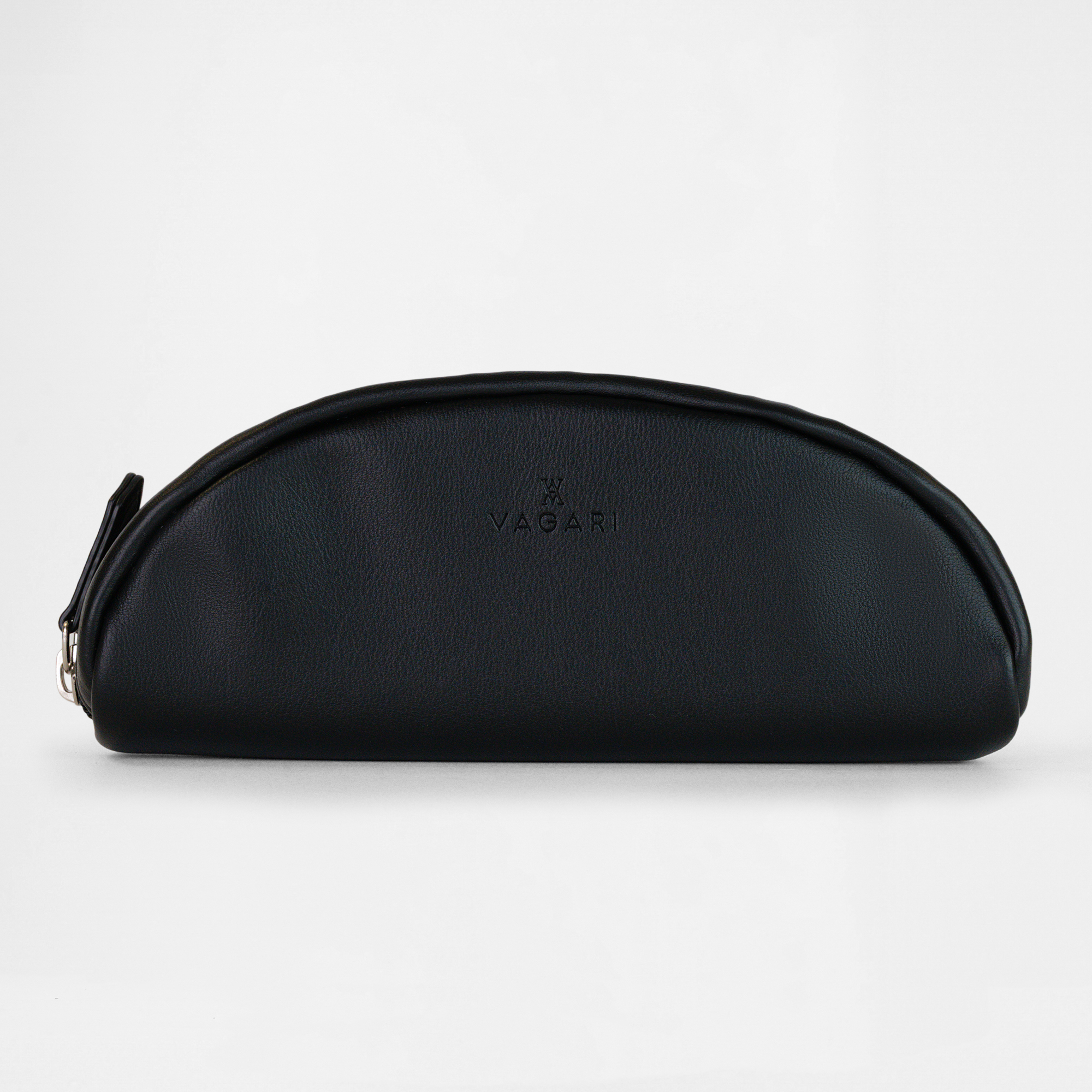 Front view of the Oslo Glasses Case in Black by Vagari